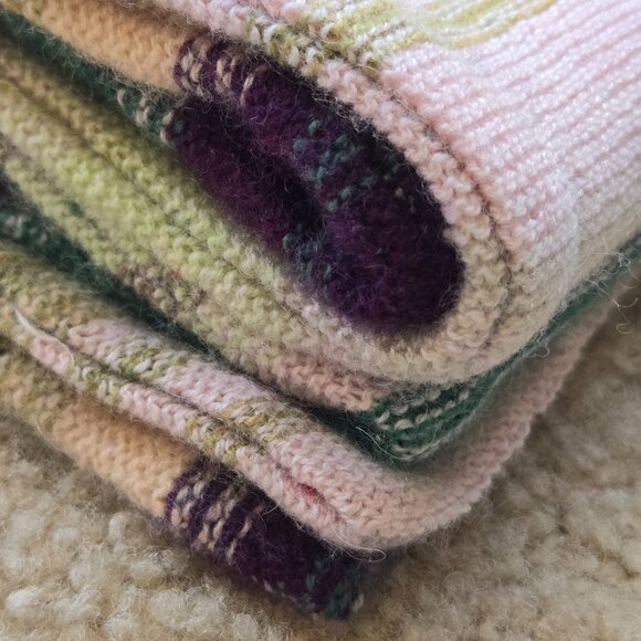 NWT Striped Cashmere Knit Scarf - Picture 3 of 13